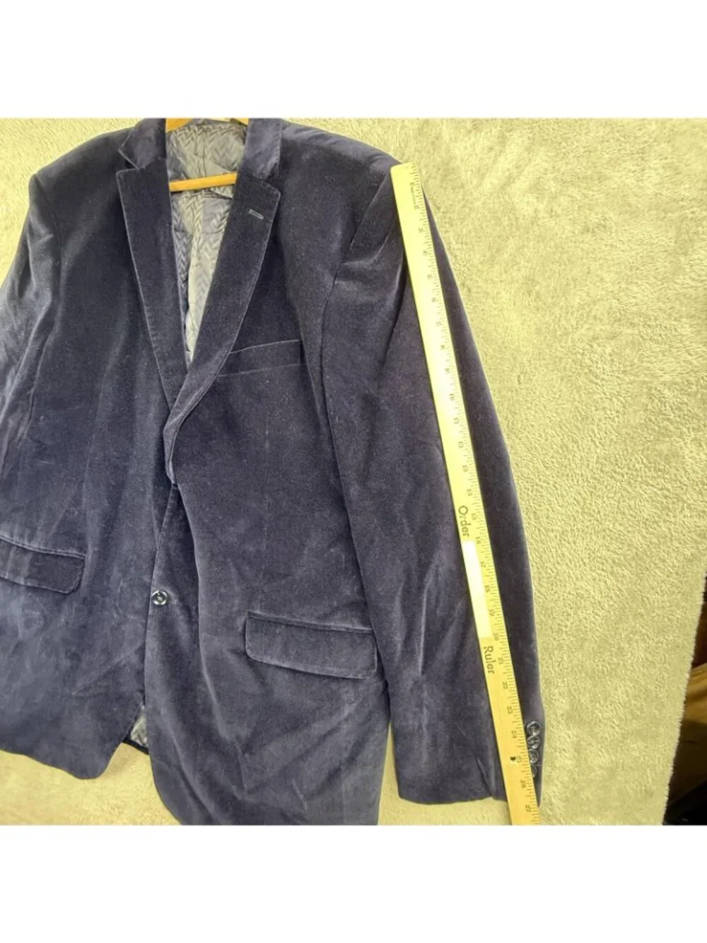 Camiloni Italia Blazer Mens 48 Navy Cotton Velvet Sport Coat Jacket Casual Party